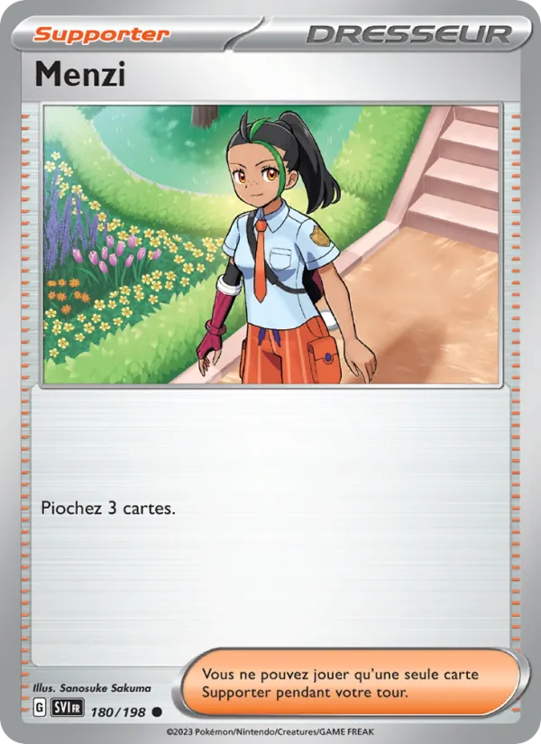 Carte Pokémon Menzi 180/198 de l'extension Écarlate et Violet