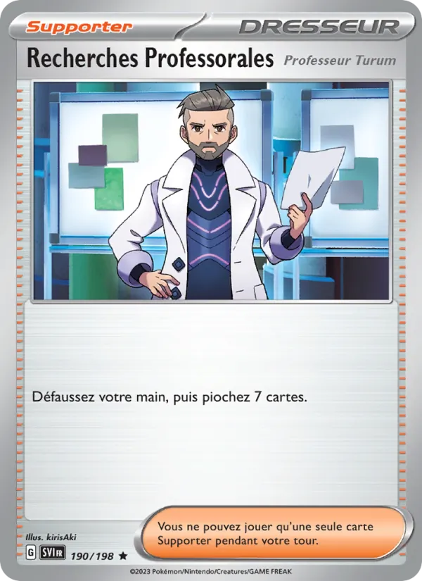 Carte Pokémon Recherches Professorales 190/198 de l'extension Écarlate et Violet