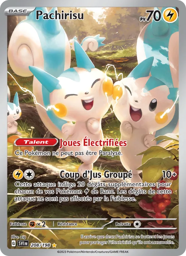 Carte Pokémon Pachirisu 208/198 de l'extension Écarlate et Violet