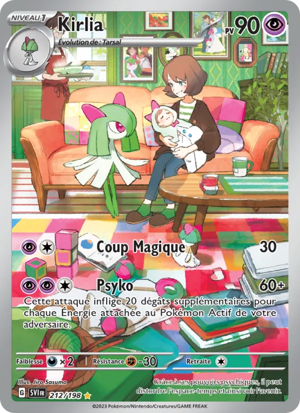 Carte Pokémon Kirlia 212/198 de l'extension Écarlate et Violet