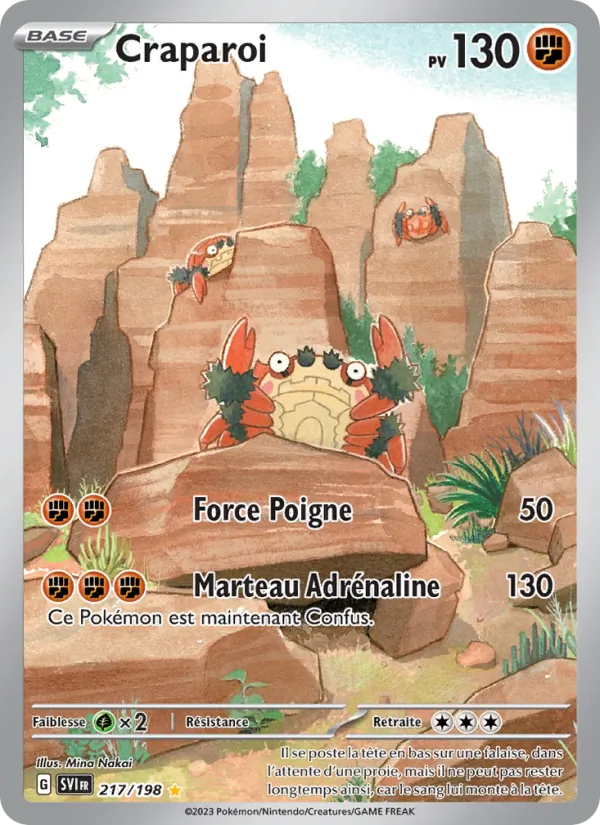 Carte Pokémon Craparoi 217/198 de l'extension Écarlate et Violet
