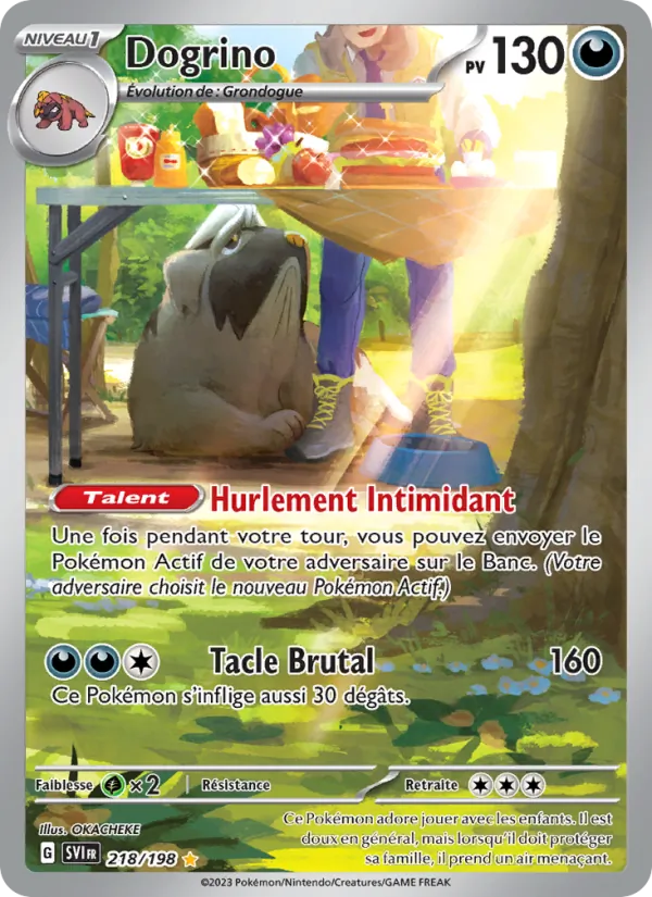Carte Pokémon Dogrino 218/198 de l'extension Écarlate et Violet