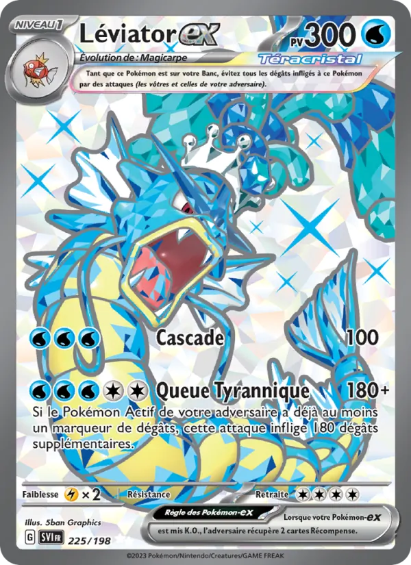 Carte Pokémon Léviator-ex 225/198 de l'extension Écarlate et Violet