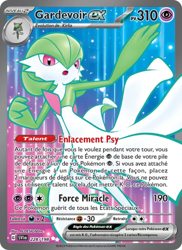 Carte Pokémon Gardevoir-ex 228/198 de l'extension Écarlate et Violet