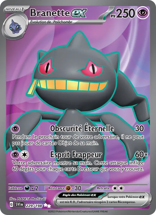 Carte Pokémon Branette-ex 229/198 de l'extension Écarlate et Violet