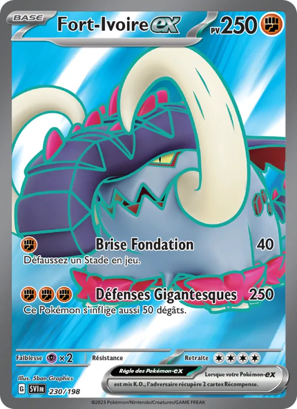 Carte Pokémon Fort-Ivoire-ex 230/198 de l'extension Écarlate et Violet