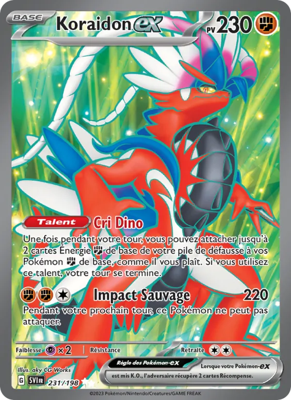 Carte Pokémon Koraidon-ex 231/198 de l'extension Écarlate et Violet