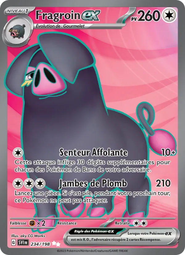 Carte Pokémon Fragroin-ex 234/198 de l'extension Écarlate et Violet