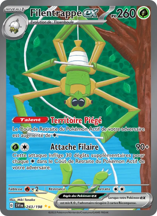Carte Pokémon Filentrappe-ex 243/198 de l'extension Écarlate et Violet