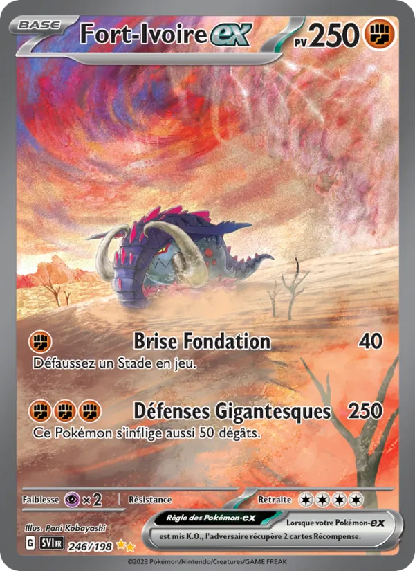 Carte Pokémon Fort-Ivoire-ex 246/198 de l'extension Écarlate et Violet