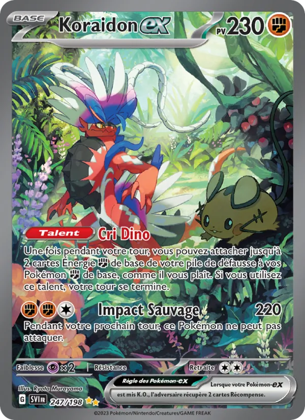 Carte Pokémon Koraidon-ex 247/198 de l'extension Écarlate et Violet