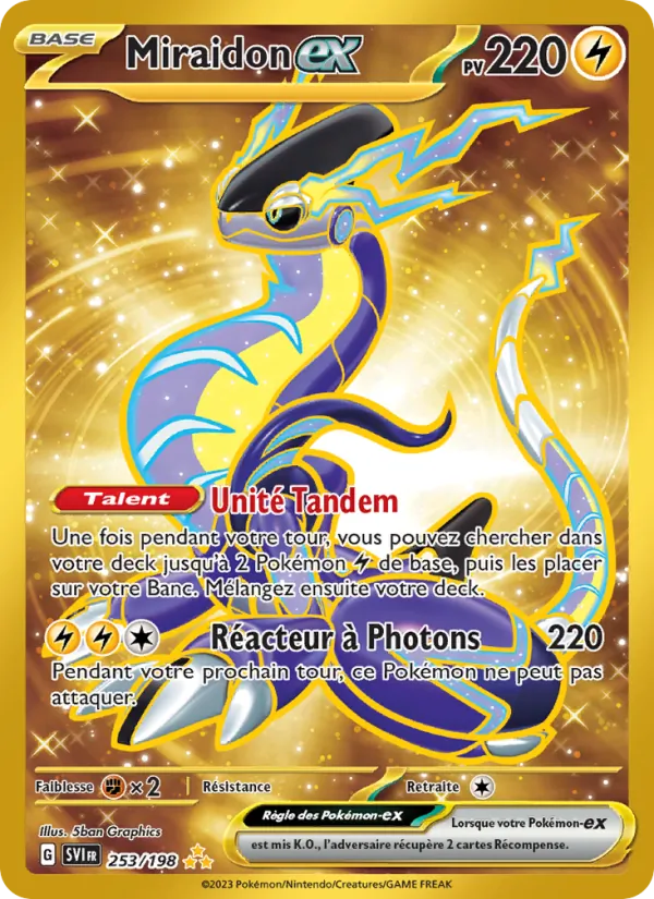 Carte Pokémon Miraidon-ex 253/198 de l'extension Écarlate et Violet
