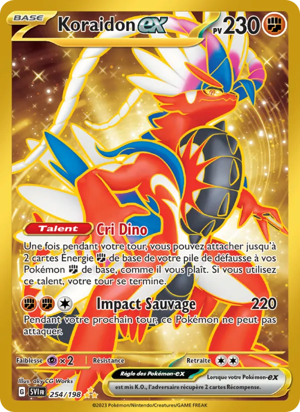 Carte Pokémon Koraidon-ex 254/198 de l'extension Écarlate et Violet