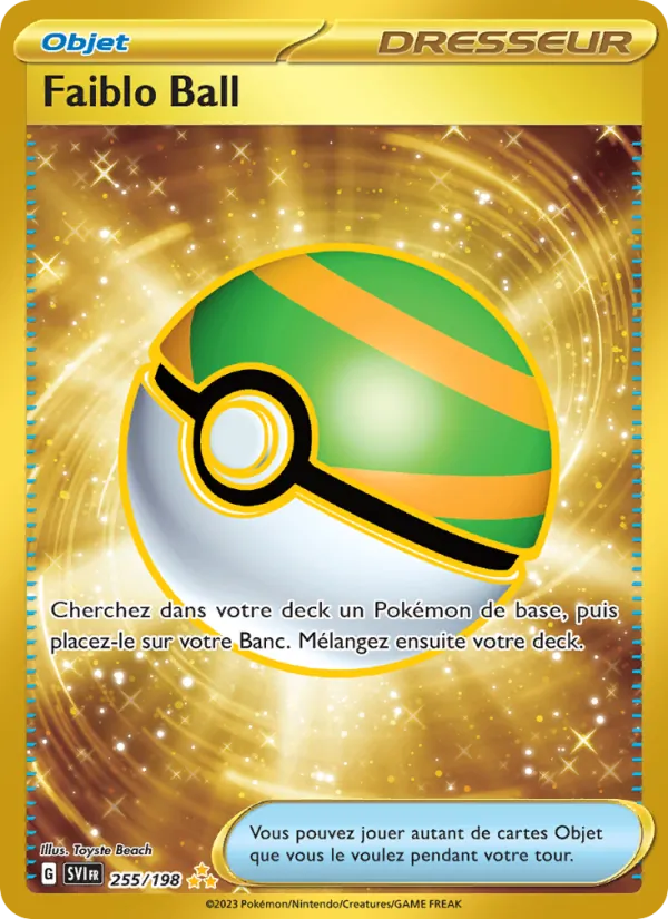 Carte Pokémon Faiblo Ball 255/198 de l'extension Écarlate et Violet