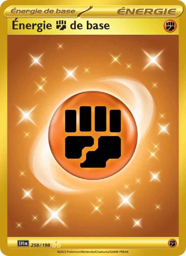 Carte Pokémon Énergie Fighting de base 258/198 de l'extension Écarlate et Violet