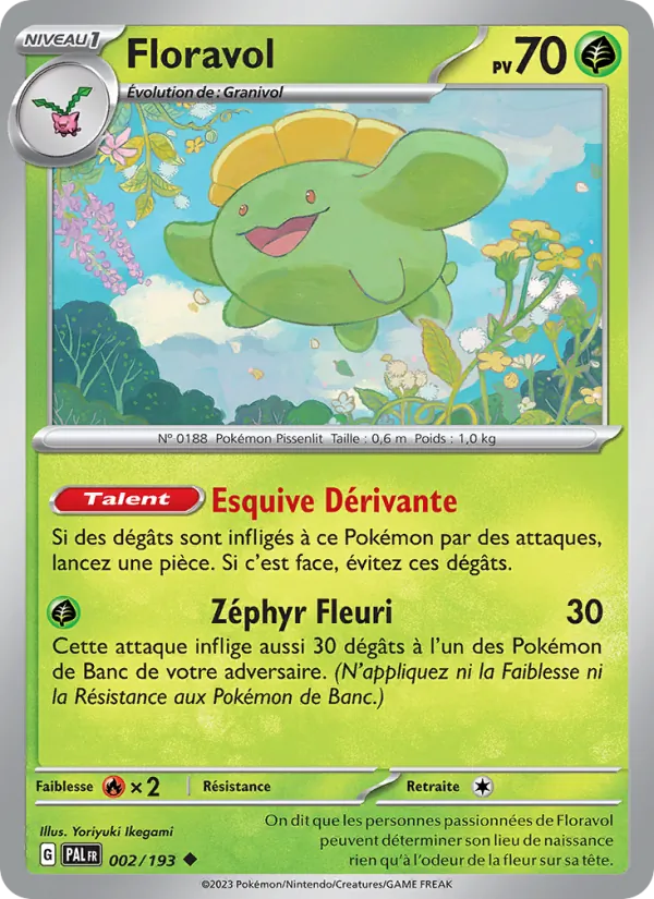 Carte Pokémon Floravol 002/193 de l'extension Évolutions à Paldea