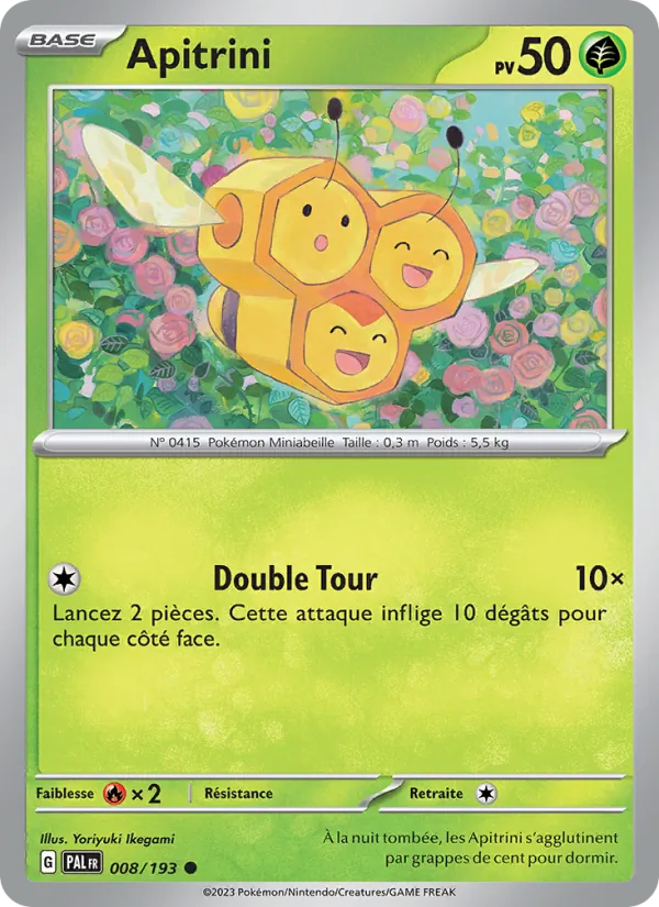 Carte Pokémon Apitrini 008/193 de l'extension Évolutions à Paldea