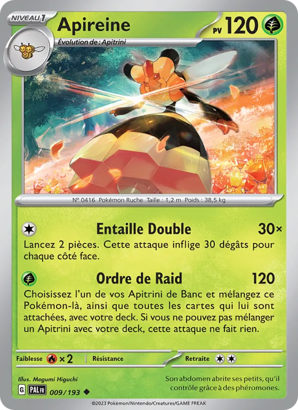 Carte Pokémon Apireine 009/193 de l'extension Évolutions à Paldea