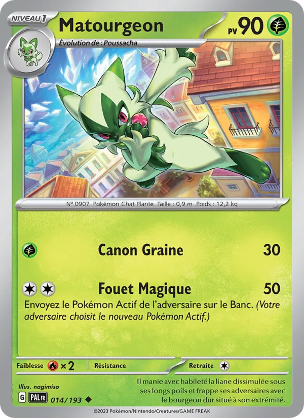 Carte Pokémon Matourgeon 014/193 de l'extension Évolutions à Paldea