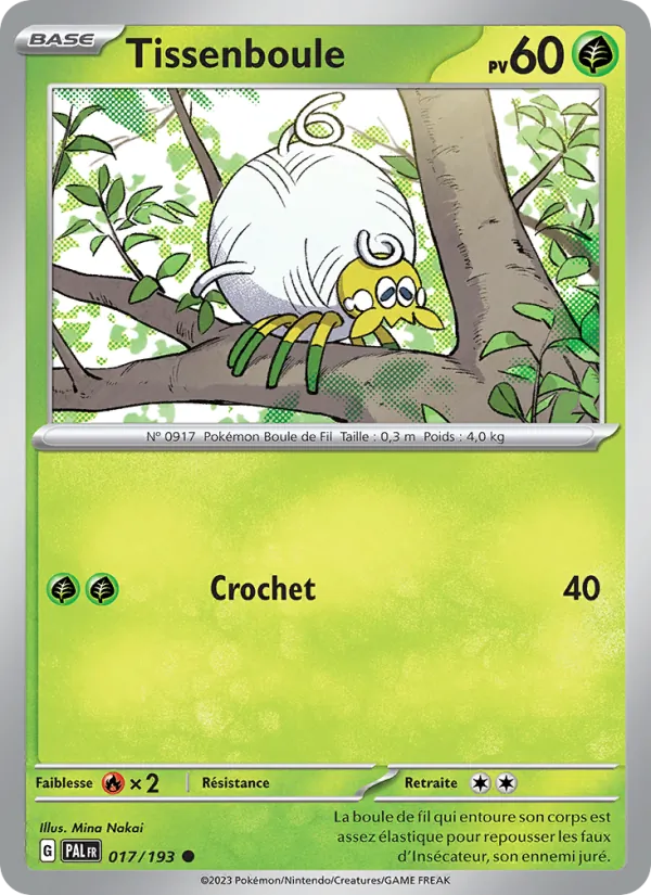 Carte Pokémon Tissenboule 017/193 de l'extension Évolutions à Paldea
