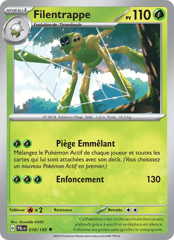 Carte Pokémon Filentrappe 018/193 de l'extension Évolutions à Paldea