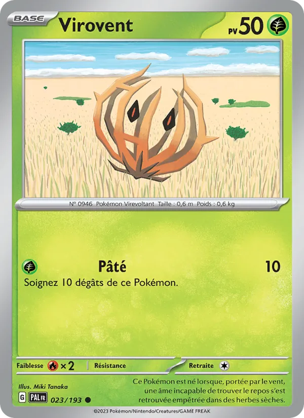 Carte Pokémon Virovent 023/193 de l'extension Évolutions à Paldea