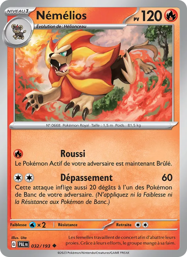 Carte Pokémon Némélios 032/193 de l'extension Évolutions à Paldea