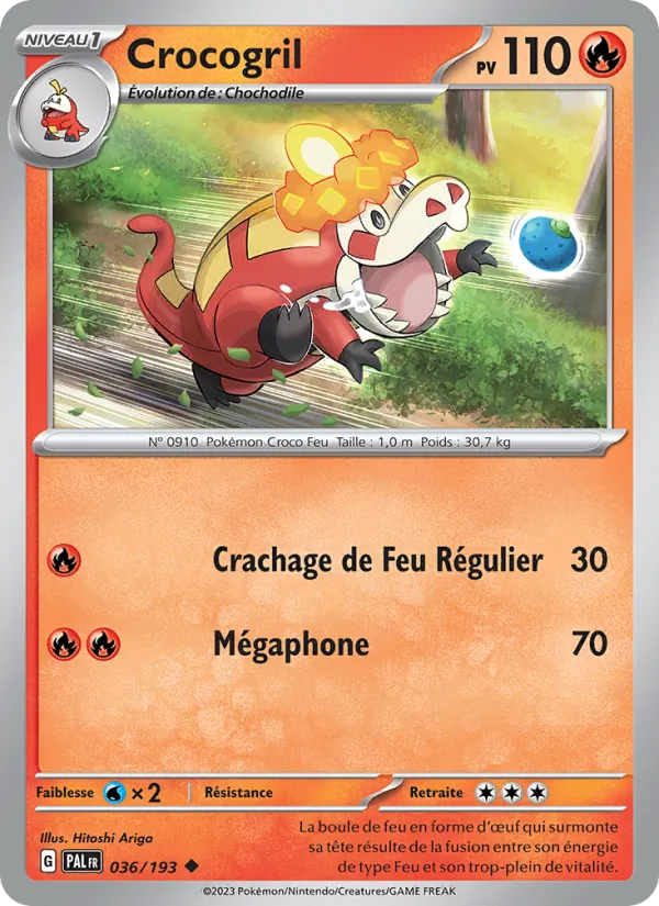 Carte Pokémon Crocogril 036/193 de l'extension Évolutions à Paldea