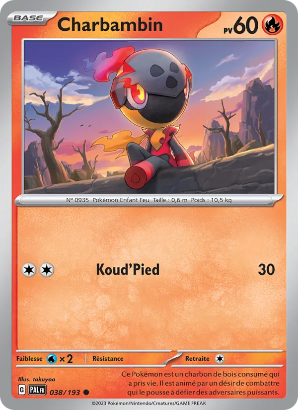 Carte Pokémon Charbambin 038/193 de l'extension Évolutions à Paldea