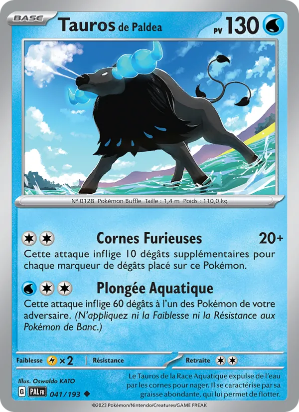 Carte Pokémon Tauros de Paldea 041/193 de l'extension Évolutions à Paldea