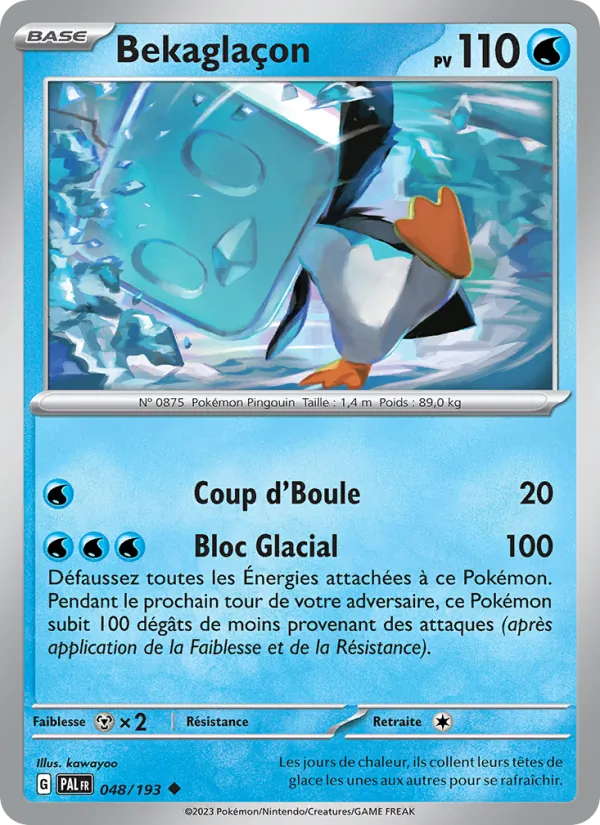 Carte Pokémon Bekaglaçon 048/193 de l'extension Évolutions à Paldea