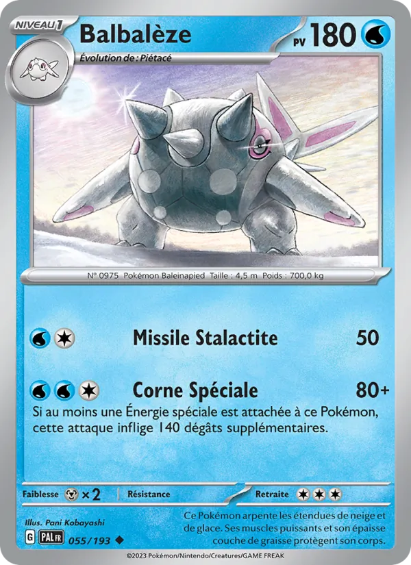 Carte Pokémon Balbalèze 055/193 de l'extension Évolutions à Paldea