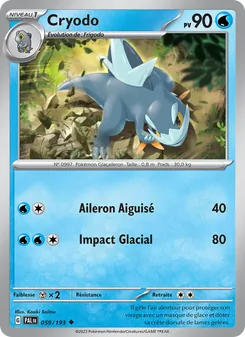Carte Pokémon Cryodo 059