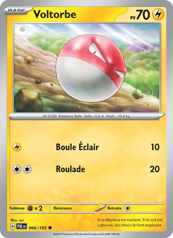 Carte Pokémon Voltorbe 066/193 de l'extension Évolutions à Paldea