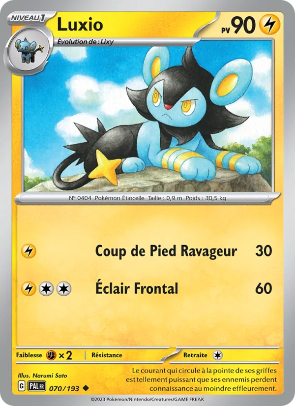 Carte Pokémon Luxio 070/193 de l'extension Évolutions à Paldea