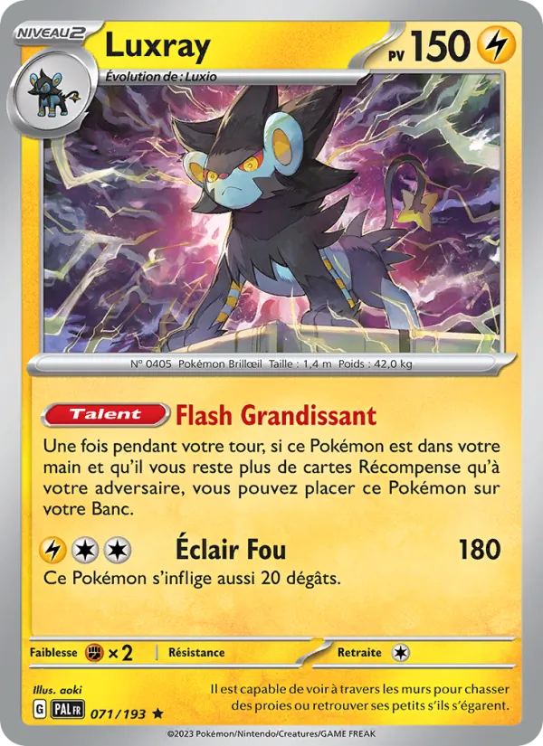 Carte Pokémon Luxray 071/193 de l'extension Évolutions à Paldea