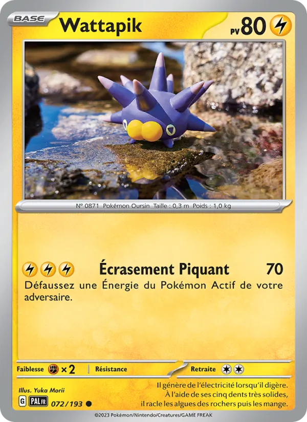 Carte Pokémon Wattapik 072/193 de l'extension Évolutions à Paldea