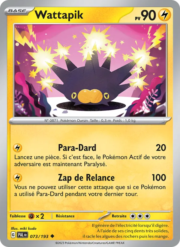 Carte Pokémon Wattapik 073/193 de l'extension Évolutions à Paldea