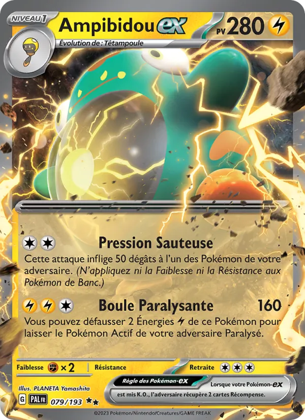Carte Pokémon Ampibidou-ex 079/193 de l'extension Évolutions à Paldea