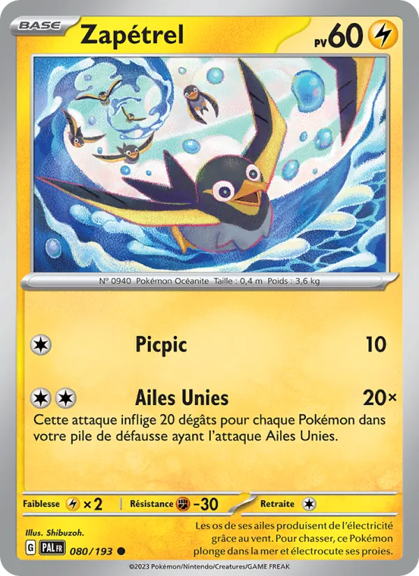 Carte Pokémon Zapétrel 080/193 de l'extension Évolutions à Paldea