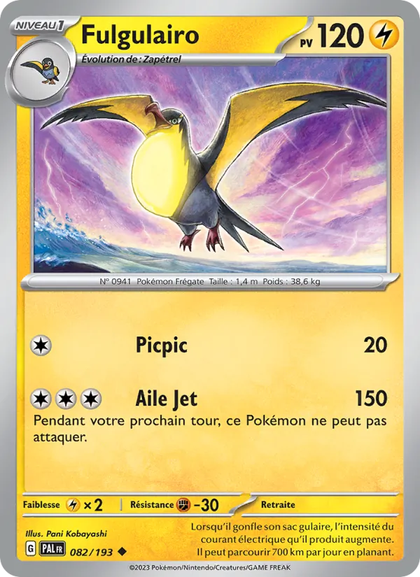 Carte Pokémon Fulgulairo 082/193 de l'extension Évolutions à Paldea