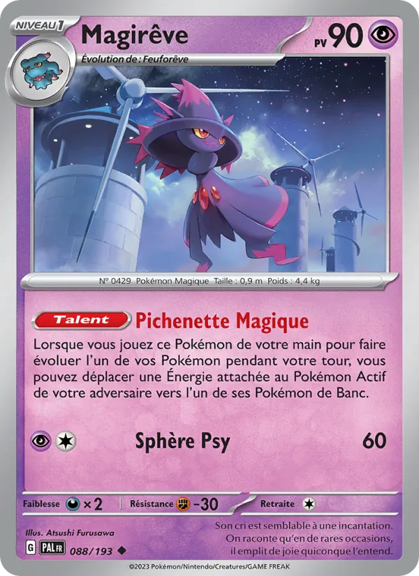 Carte Pokémon Magirêve 088/193 de l'extension Évolutions à Paldea