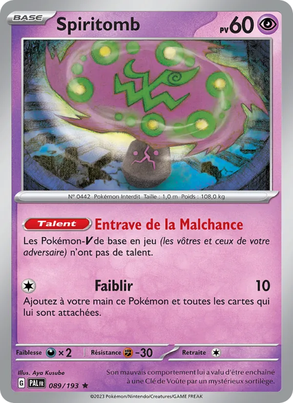 Carte Pokémon Spiritomb 089/193 de l'extension Évolutions à Paldea