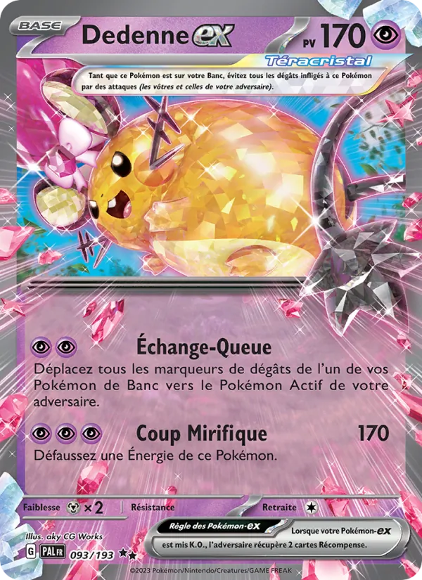 Carte Pokémon Dedenne-ex 093/193 de l'extension Évolutions à Paldea