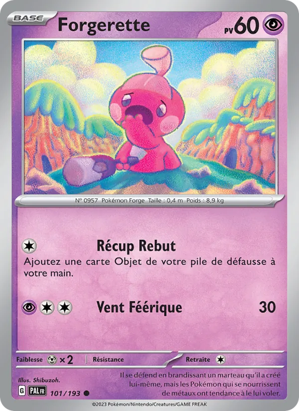 Carte Pokémon Forgerette 101/193 de l'extension Évolutions à Paldea