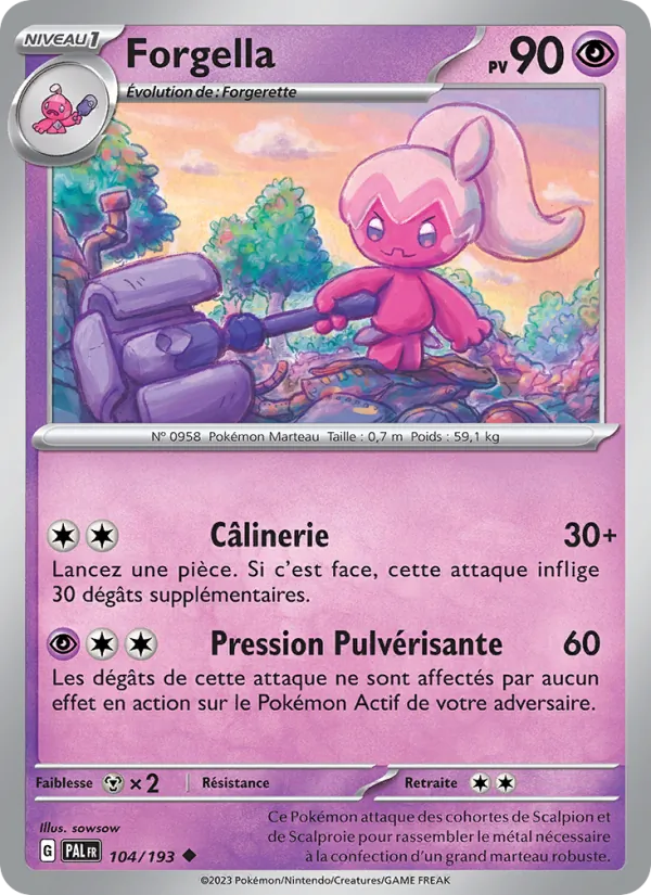 Carte Pokémon Forgella 104/193 de l'extension Évolutions à Paldea