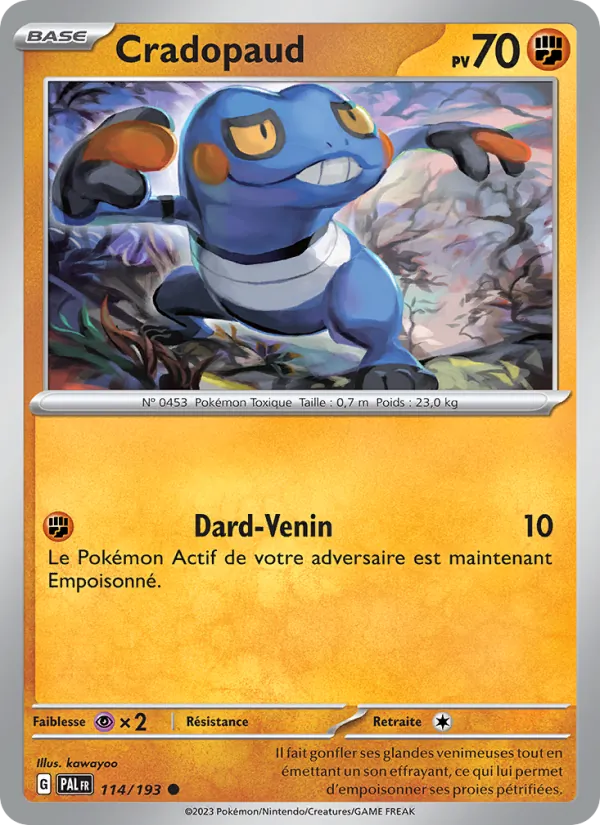 Carte Pokémon Cradopaud 114/193 de l'extension Évolutions à Paldea