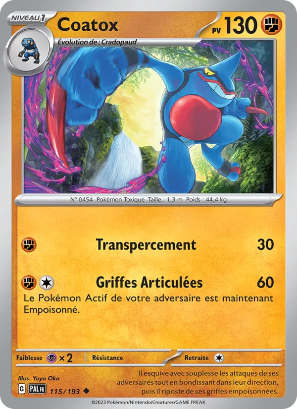 Carte Pokémon Coatox 115/193 de l'extension Évolutions à Paldea