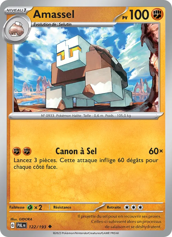Carte Pokémon Amassel 122/193 de l'extension Évolutions à Paldea