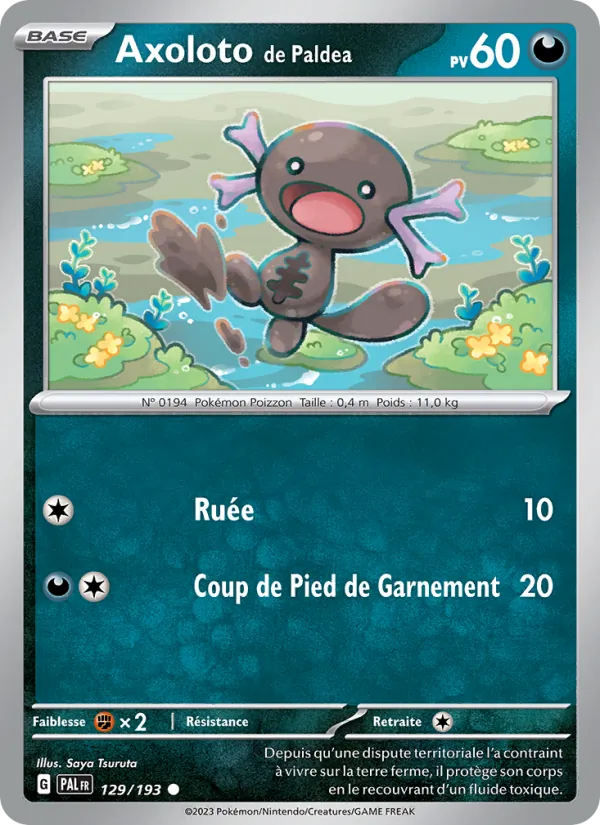 Carte Pokémon Axoloto de Paldea 129/193 de l'extension Évolutions à Paldea